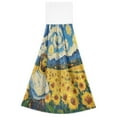thumbnail image 7 of 2 Pcs Van Gogh and Sunflower Fields Kitchen Hand Towels with Hanging Loops Absorbent Soft Fast Drying Decor Bath Towels, 7 of 7