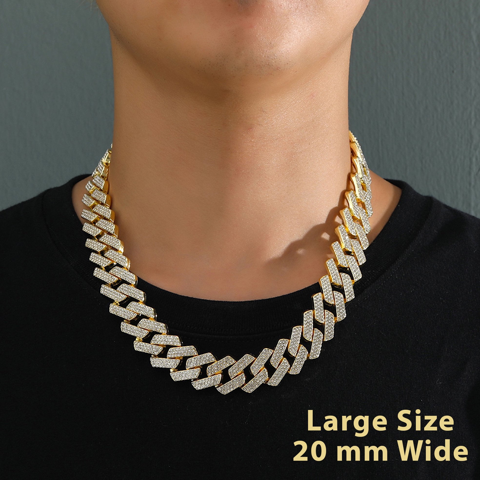 Miami Hip Hop Black and White Ceramic Cuban Chain Necklace Tide