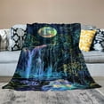 thumbnail image 2 of BCIIG Waterfall Woods Full Moon Warm Lightweight Soft Fleece Blanket for All Seasons Throw Blanket Living Rooms Sofa Decor Cow Gifts Blanket Plush Blankets 60x80in, 2 of 6