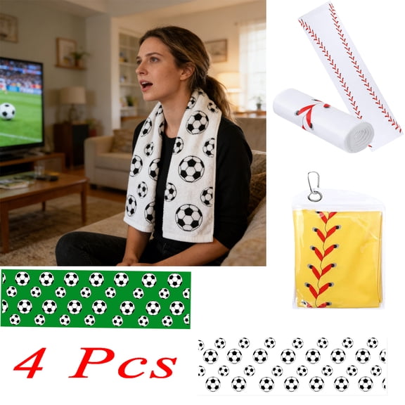 KOYPTL 4 Pcs Cooling Towels with Bags 80*30cm Breathable Chilly Softball Baseball Microfiber Ice Towel Fast Drying Sport Team Gift for Player Gym Workout Biking Running Yoga