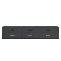 Castor 84 in W Black Double Bath Vanity