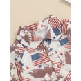 thumbnail image 5 of Bagilaanoe 4th of July Outfits for Toddler Baby Boys Short Sleeve Print Shirts Tops + Striped Shorts 6M 12M 18M 24M 3T 4T Kids Independence Day Clothes 2pcs Short Pants Set, 5 of 7