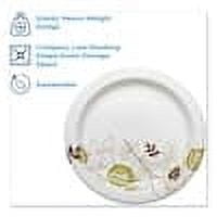Pathways 8.5 in. Green/Burgundy Soak Proof Shield Heavyweight Disposable Paper Plates, WiseSize (500-Carton)