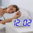 thumbnail image 1 of Nkmbld Alarm Clocks LED Digital Clock Wall Deco Glowing Night Mode Adjastable Electronic Table Clock Wall Clock Decoration Living Room LED Clock, 1 of 5