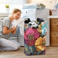 thumbnail image 6 of Foldable Laundry Hamper Bag with Handles Dirty Clothes Basket 12.6" x 11" x 22.7" Vibrant and Intricate Flowers, 6 of 7