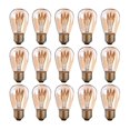 thumbnail image 1 of 15 Pack E27 LED Spiral Filament ST45/S14 3W Vintage Style Amber Light Dimmable 2200K Super Warm White 140lm 25W Equivalent, 1 of 5