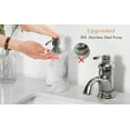 thumbnail image 6 of Luxspire Soap Dispenser, Marble White Lotion Soap Dispenser Bottle, Refillable Shampoo Container, Stainless Steel Pump Hand Soap Resin Dispenser for Bathroom, Kitchen, 10.8oz/320ml - Gravel White, 6 of 13
