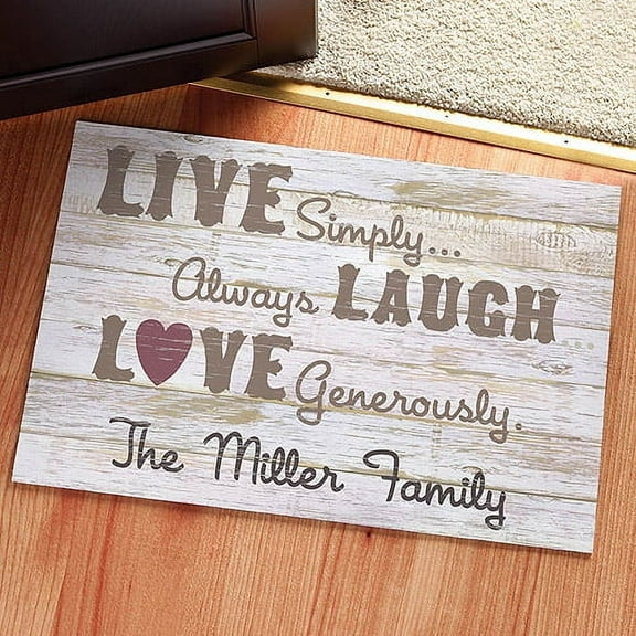 Personalized Live Laugh Love Doormat, Beige