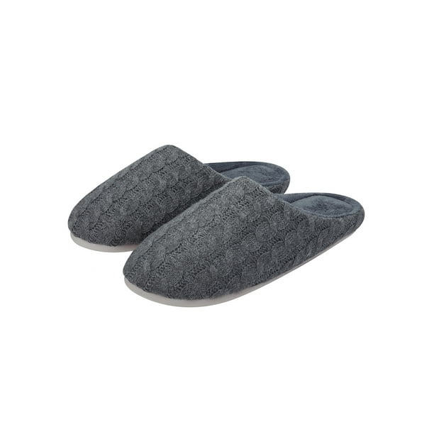 Mens Memory Foam Bedroom Slippers Cotton Cozy Indoor on House Shoes Cool Scuff Slippers with Non-Slip Sole