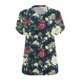 thumbnail image 5 of Puntoco Liquidación de blusas cortas para mujer Camisa básica estampada de manga corta con cuello en V y talla grande para mujer, 5 of 5