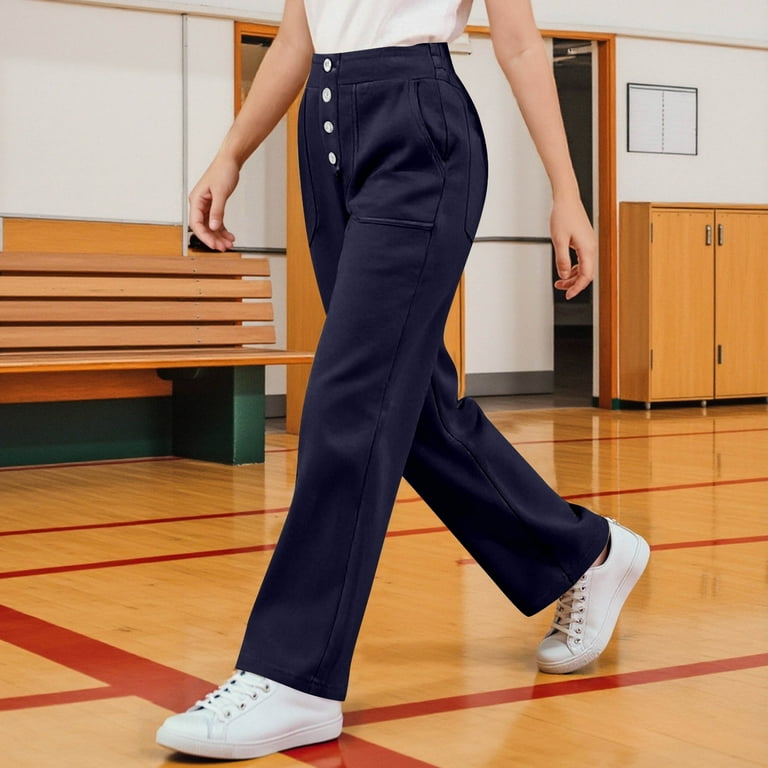 Cethrio Girls Flare Pants, Casual Stretchy School Elastic Waist