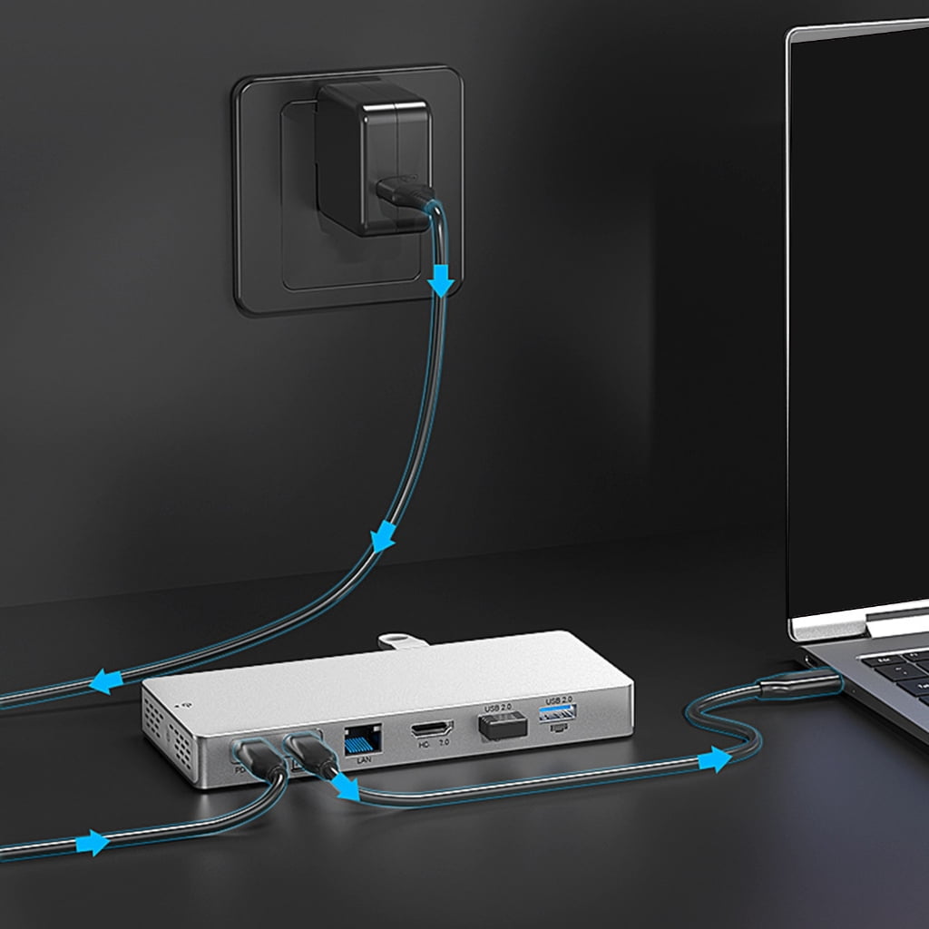 Fast Speed USB C Hubs With 4K HDTV Ethernet 100WPD Charging 14 Port For Laptop And Tablets