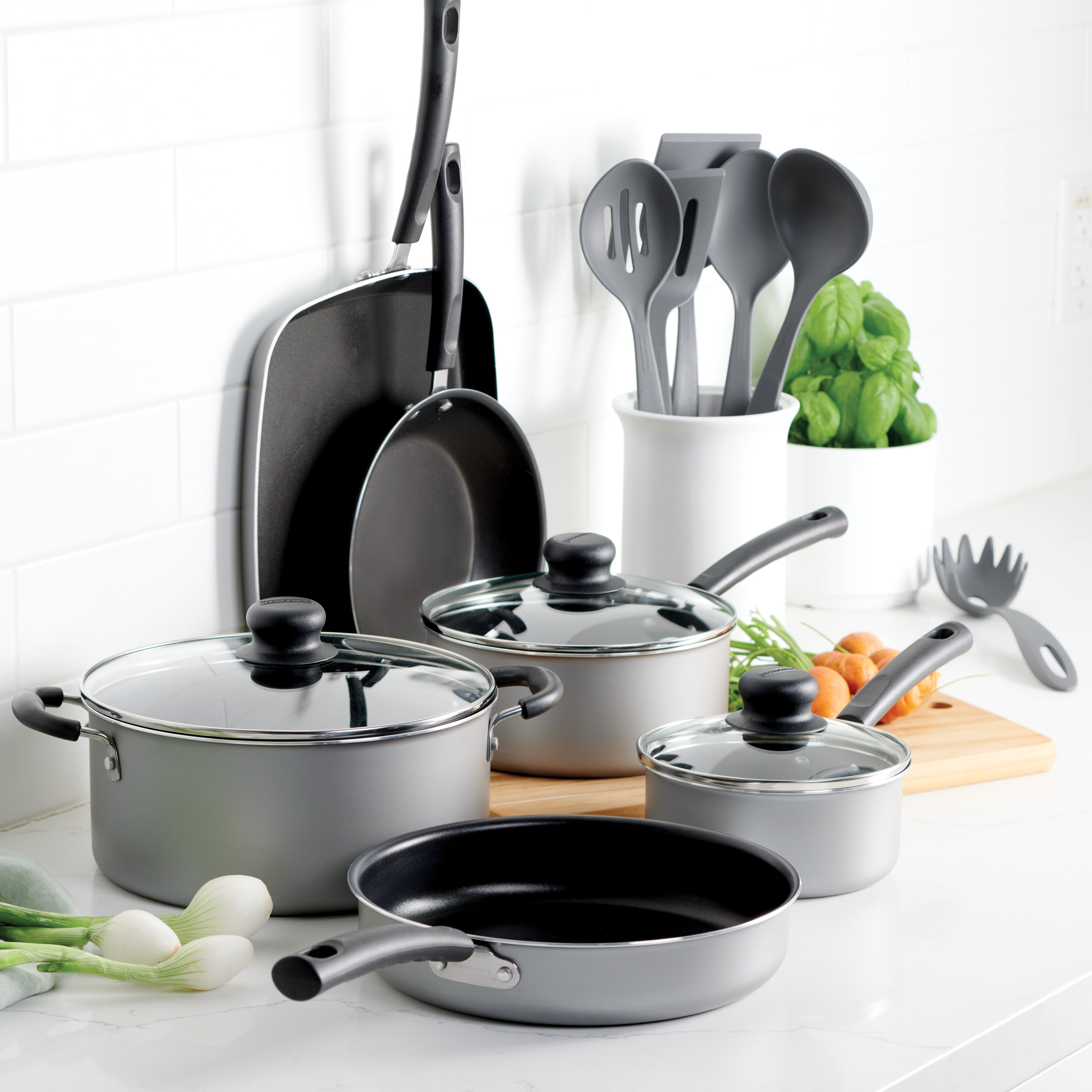 Tramontina 15 PC Cookware Set - Storm Aluminum Nonstick