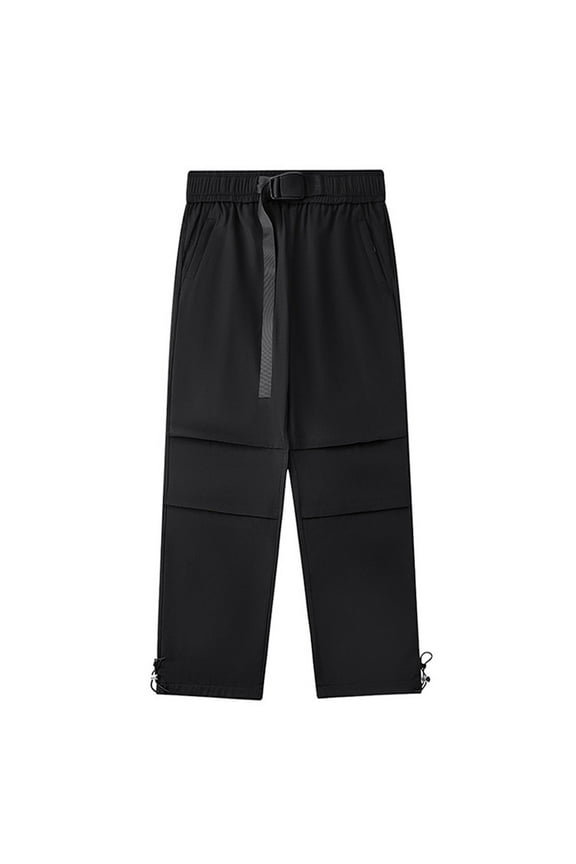 Summer Plus Size Men's Pants Casual Comfy Solid Color Pocket Bandage Drawstring Regular