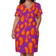 thumbnail image 3 of Vestido de noche holgado con bolsillo y lámpara de lava morada para mujer, vestidos elegantes y holgados para mujer., 3 of 7
