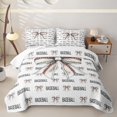 thumbnail image 2 of Manfei Baseball Sport Theme Bed Spread Queen For Kids,Aesthetic Bow Pattern Queen Coverlet Set For Girls,3 Pieces, 2 of 7