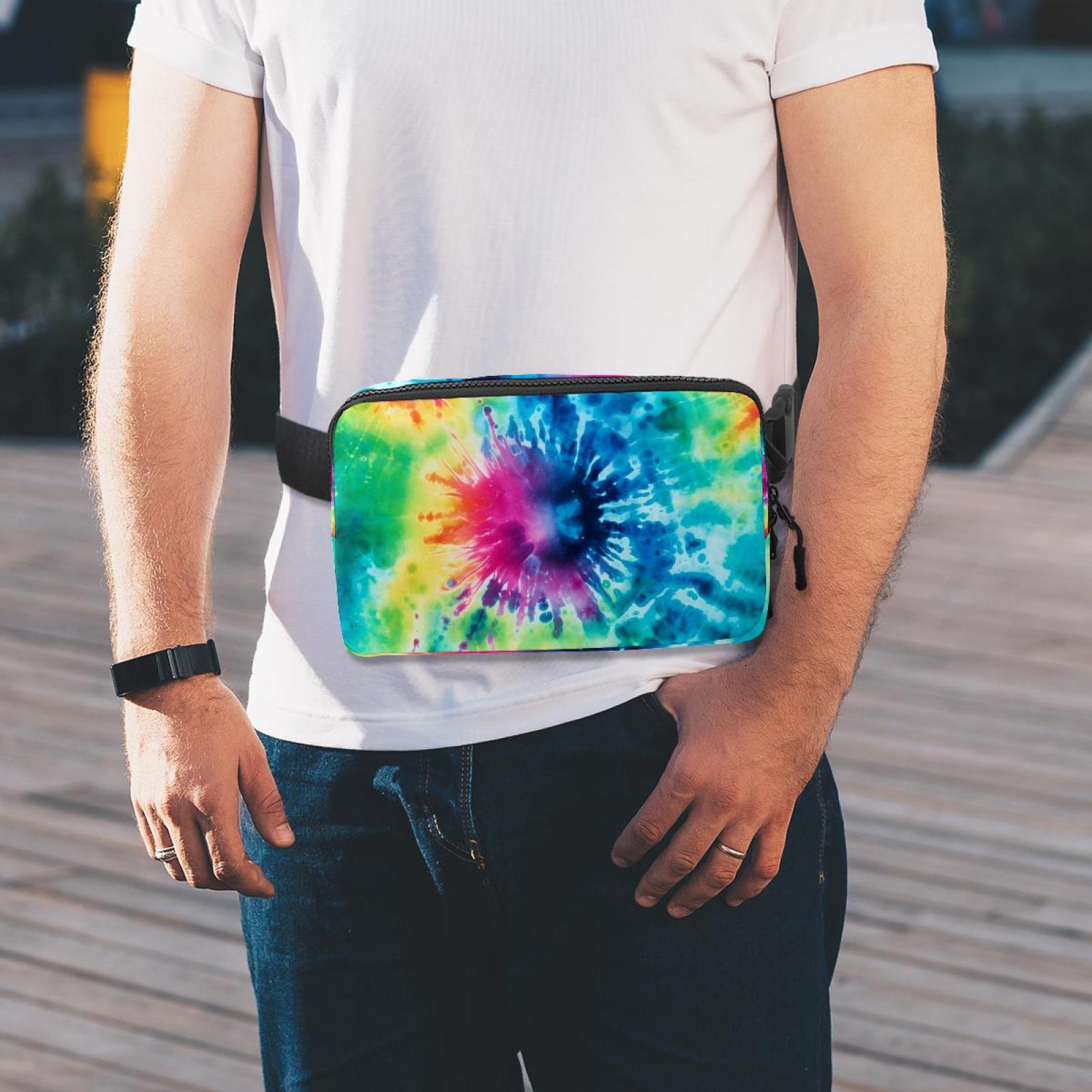 Tie-dye Lightweight Adjustable Running Belt with Extension Strap - Unisex Fanny Bag Crossbody Bag Cross Body Bag