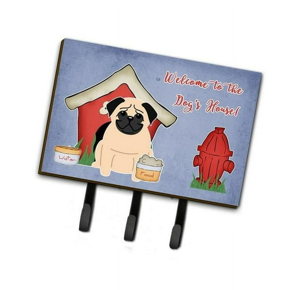 Dog House Collection Pug Fawn Leash or Key Holder