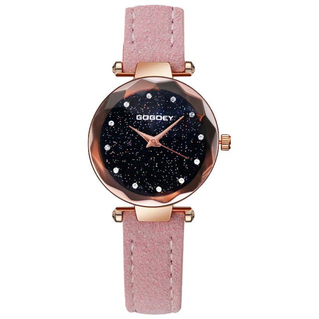 Women Watches Personality romantic starry sky Wrist Watch Leather Rhinestone Designer Ladies Clock