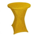thumbnail image 2 of Balsa Circle Cocktail Spandex Fitted Stretchable Elastic Tablecloth Gold, 2 of 8