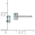 thumbnail image 2 of Sterling Silver Rhodium-Plated 5X3mm Oval Aquamarine Post Earrings (5 X 3) Made In China qbe29mar, 2 of 5