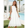 thumbnail image 4 of DARING DIVA Eyelet Sleeveless A Line Midi Tank Dress M White, 4 of 8