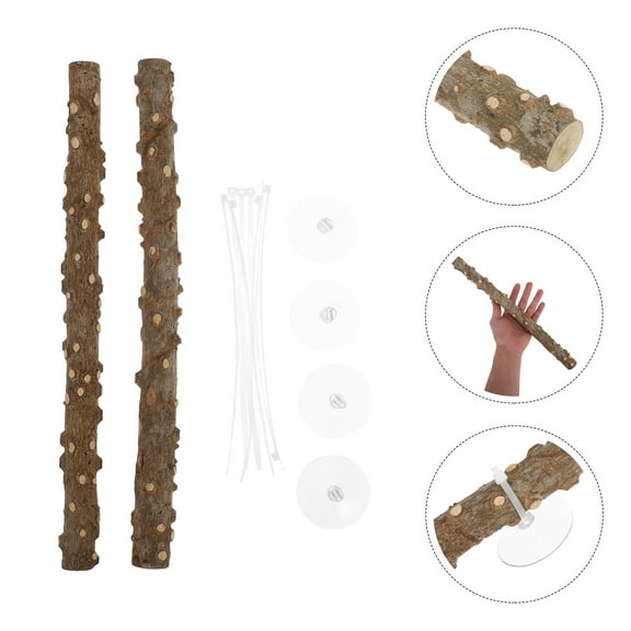 OUNONA 2Pcs Hermit Crab Climbing Tree Branch with Suction Cup Reptile Corner Climbing Stick Ideal for Reptile Habitat Decoration Lizard Climbing Accessory