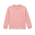 thumbnail image 4 of Ulanda Girls Long Sleeve Shirts Kids Crewneck Soft Tunic Tops Basic Casual T-Shirts 5-14 Years with Pocket (Pink, 6-7 Years), 4 of 4