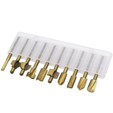 SENRISE 50-Piece Router Bits Set High Speed Steel for Wood Trimming Multi-Purpose Golden