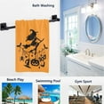 Bestwell Halloween Witch Flying with Broomstick Soft Bath Towel Highly