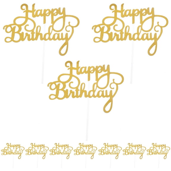 10pcs Birthday Cake Topper Paper Cupcake Picks Decor Happy Birthday Cake Topper Decor