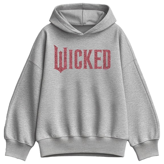 Wicked - Pink Glitter Logo - Women's Oversized Fleece Hoodie Sweatshirt