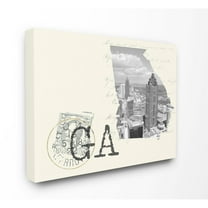 The Stupell Home Decor Georgia Black and White Photograph on Cream Paper Postcard Canvas Wall Art