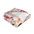 thumbnail image 3 of XMXT Throw Blanket, Skeleton Butterflies Rose Watercolor Machine Washable Blankets for Sofa, 80 x 60 inches, 3 of 9