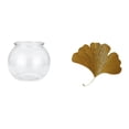 thumbnail image 1 of Pecera Pequeña Transparente, Adorno Para El Hogar, Cuenco, Jarrón, Mesa, Dormitorio, Escritorio, Sala De Estar, Decoración Del Hogar, Hierro Forjado, Hojas De Ginkgo, Escultura Abstracta, 1 of 8