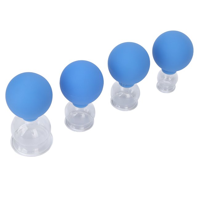 Cabricaduras de Succió al Vacío, Terapia de Ventosas establecidas por Masaje Chino Vegidora de Vidrio Transparente 4 Piezas para la Cara del Cuerpo hombro de la Pierna
