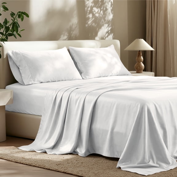 Bare Home TENCEL™ Sheet Set - Lyocell derived from Eucalyptus - Queen, White