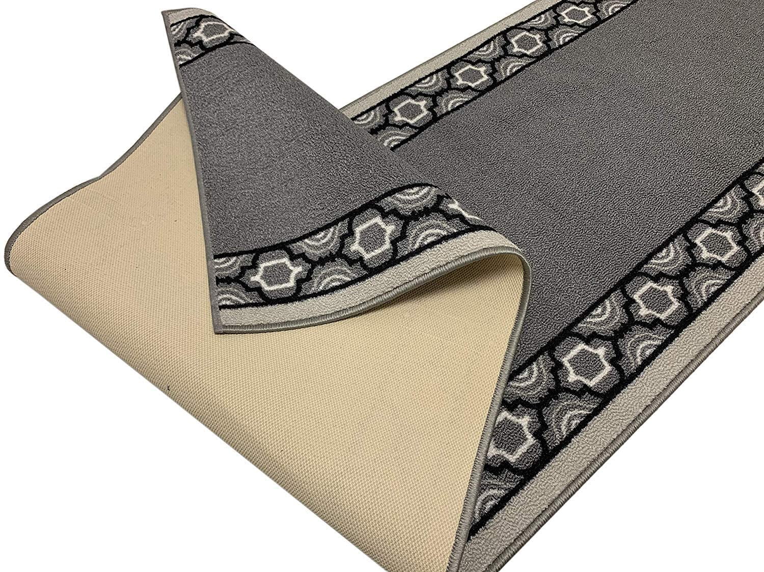Extra-Long Low Pile Runner Rug Skid Resistant Backing Rug Runner Trellis Border Design Cut to Size Roll Runner Rugs - 35 Feet x 32 Inch