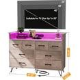 thumbnail image 2 of YUSAZENS Dresser for Bedroom with LED Light & Power Outlet, 8 Drawers Wooden Dressers with Open Space, Modern Chest of Wide Drawers for Living Room, Entryway, Hallway, 2 of 9
