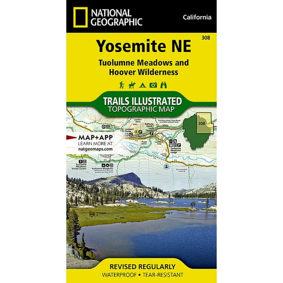 National Geographic Trails Illustrated M Yosemite Ne: Tuolumne Meadows and Hoover Wilderness Map, Book 308, (Paperback)