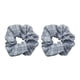 thumbnail image 1 of 2pz Scrunchies de Tela para Cabello Hair Banda Elástica Goma Boho para Cabello Ponytail Joyería de Fiestas Cumpleaños gris Yinane Goma para el pelo estilo cuadros, 1 of 6