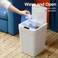 thumbnail image 2 of TINANA Smart Sensor Trash Can 2 Pack, 3.4 Gallon Plastic Garbage Bin 13L Waterproof Touchless Wastebasket for Bedroom, Office, Living Room, Blue & White, 2 of 6