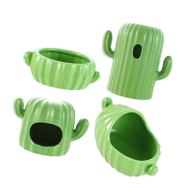 4x Soporte decorativo para botellas de cerámica para escondite de hámster, cuenco para comida para hámster, hábitat, cama para animales pequeños,