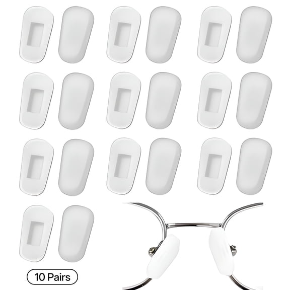 HBMYN 10 Pairs Eyeglass Nose Pads,Teardrop Shape Nose Pads for Glasses,Snap-Fit Nosepads