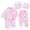 A-Pink, variant on NIEWTR Newborn Baby Clothes Unisex Baby Clothes 4 Piece Layette Sets Cotton Newborn Clothes Gift Set Baby Gift Outfit for All Seasons(A-Blue,One Size)