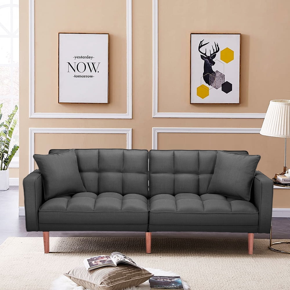 Square Arm Sleeper, Plush Futon Couches Furniture for Living Room