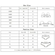 Varsbaby Women Push Up Bras Set Lace Lingerie Bra and Panties and Garter and Stocking 4 piece