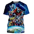 thumbnail image 4 of Camiseta de manga corta con estampado 3D de Mazinger Z para hombre, camiseta moderna con patrón de transformadores, comodidad urbana de verano, 4 of 5