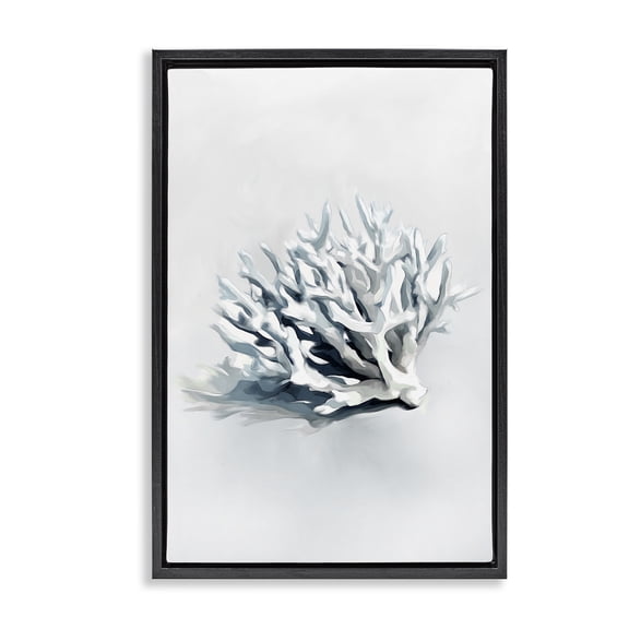 Stupell Industries Subtle Staghorn Coral Animals Painting Black Floater Framed Canvas Art Print Wall Art, 17 x 25