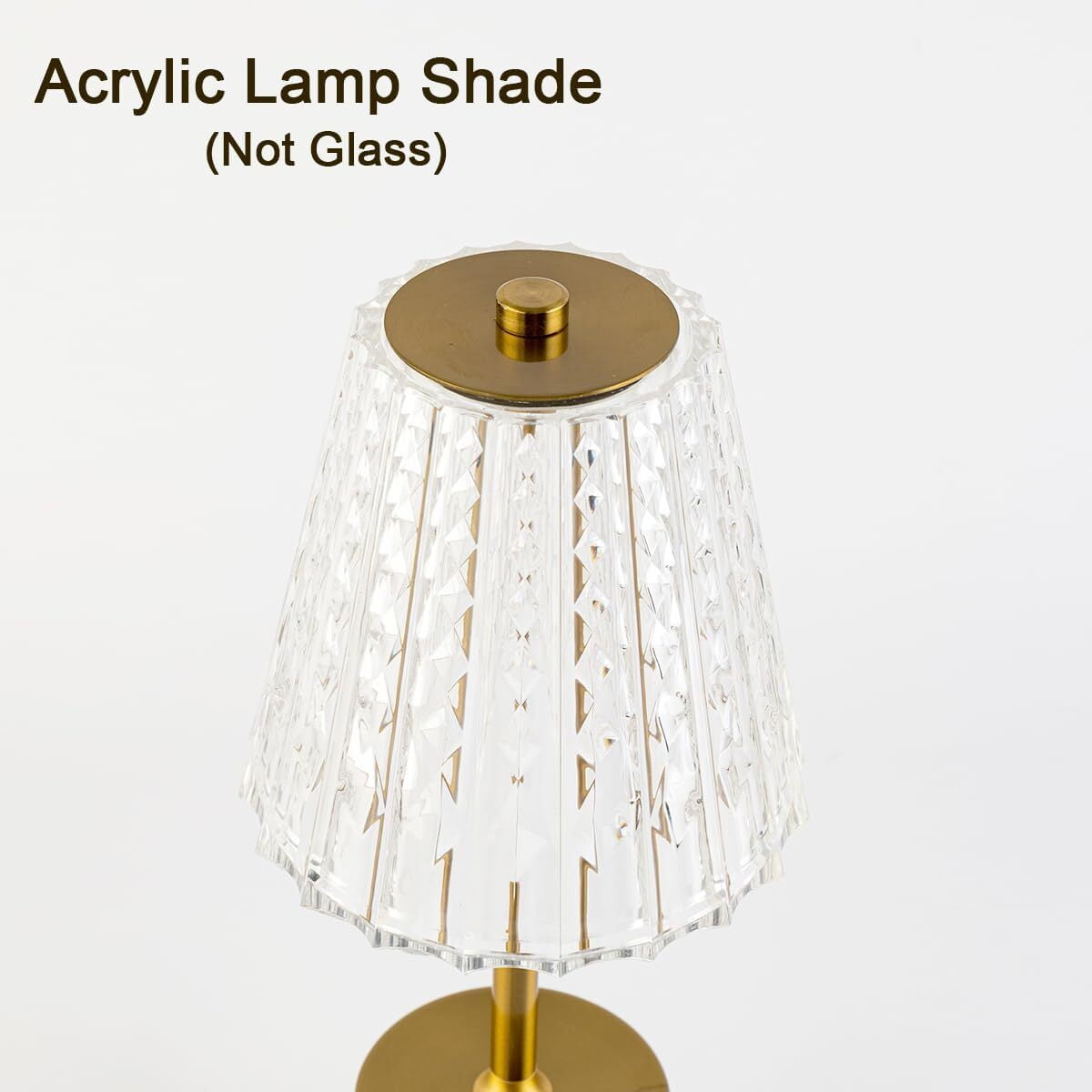 Cordless Table Lamp,Battery Operated Lamp,3 Color Modes Dimmable LED Touch Lamp,Portable Crystal Gold Metal Beside Lamps for Bedroom Living Room Restaurant